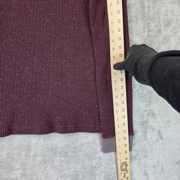 Abercrombie & Fitch Muscle Shirt Mens Size L Burgundy Thermal Waffle Henley Y2K - Picture 4 of 10